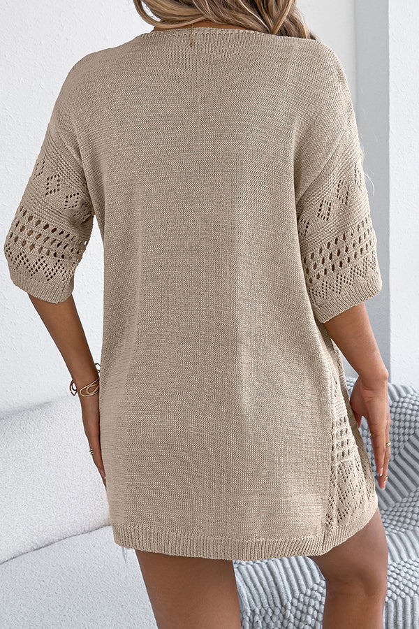 Fashion Hollow Half Sleeve Casual Tops