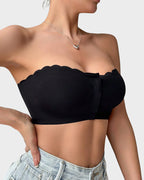 Strapless Front Closure Leopard Print Bra