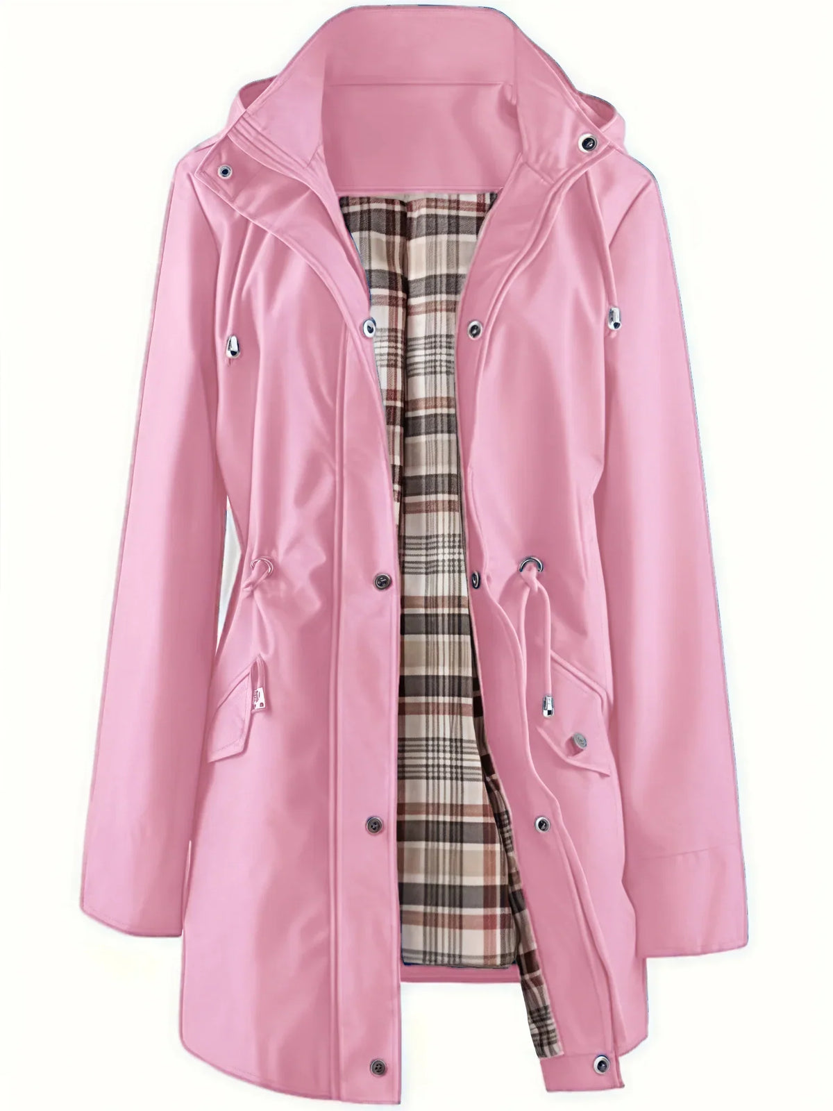 3-in-1 Plaid Waterproof Jacket for Women– Rain, Wind & Cold, All Covered