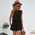Fashion Solid Color Round Neck Casual Two Piece Set
