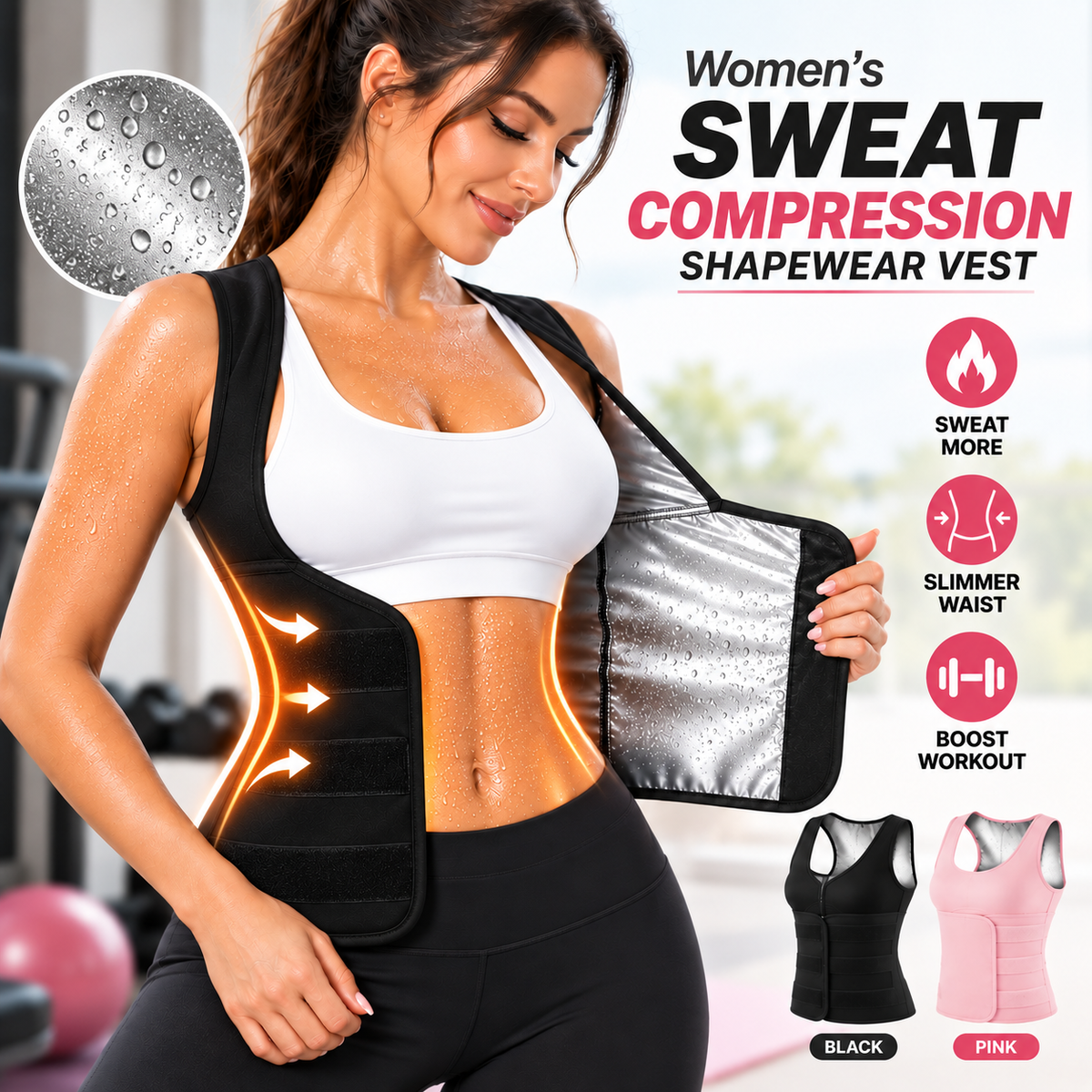 Women's Zip-Up Compression Shapewear Vest Main image