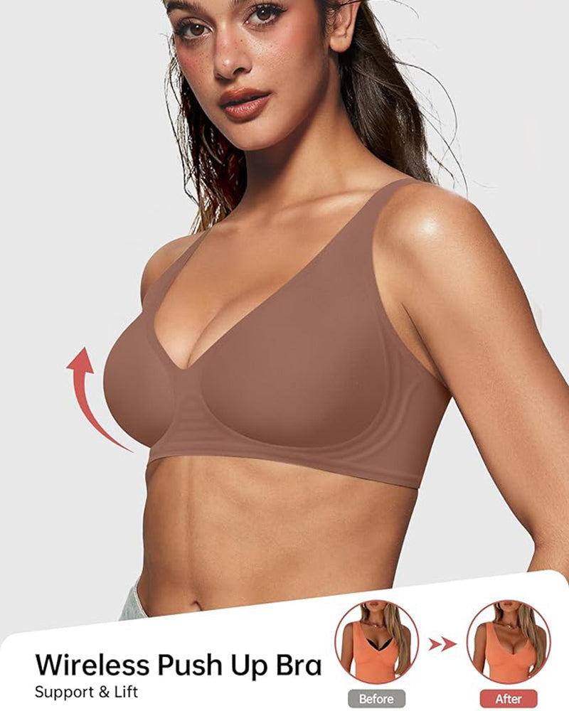 Seamless Deep V Push-Up Wireless Bra Secondary image