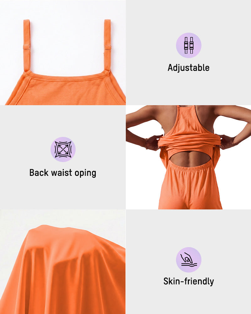 Adjustable Strap Active Mini Dress with Built-In Shorts & Pockets Secondary image