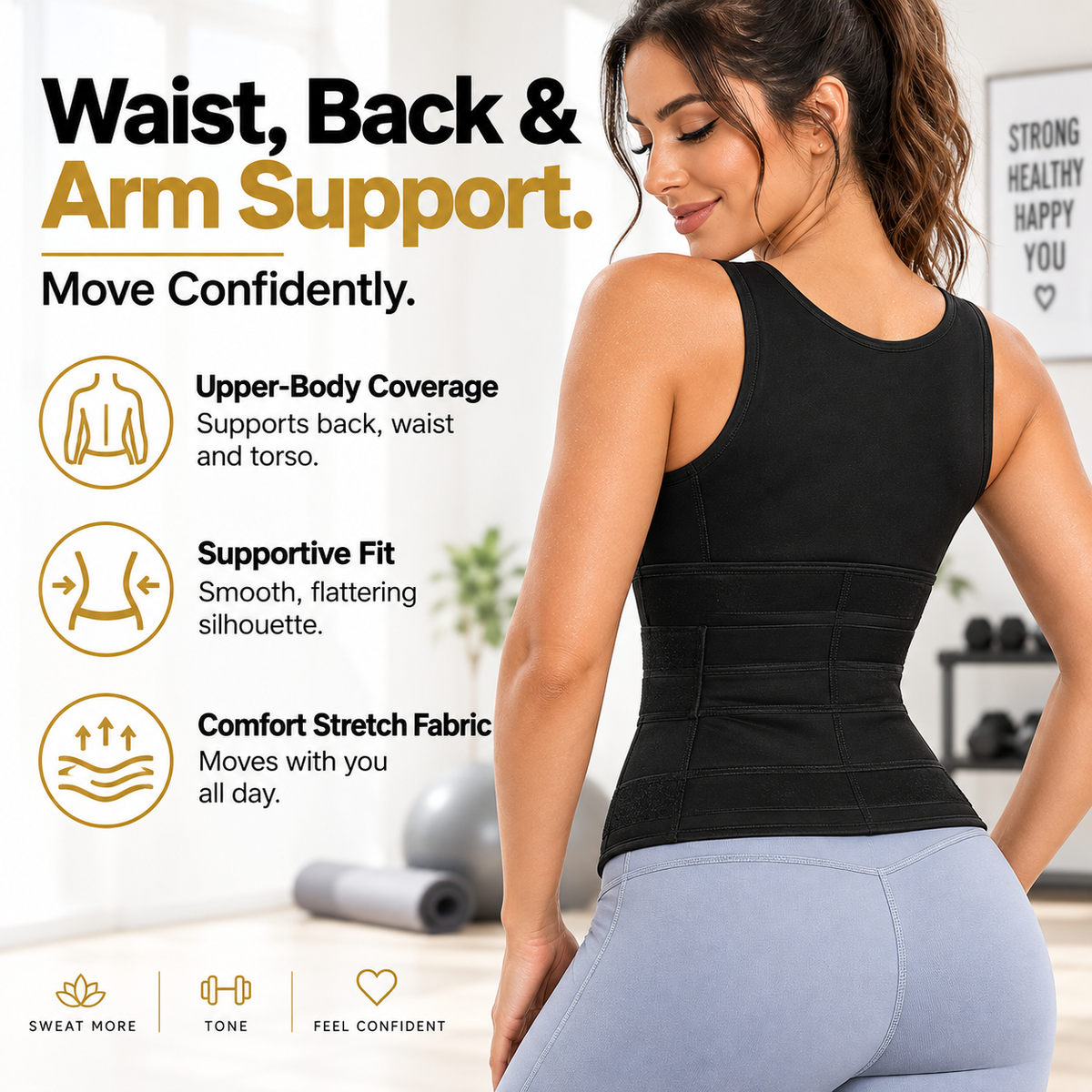 Women's Zip-Up Compression Shapewear Vest