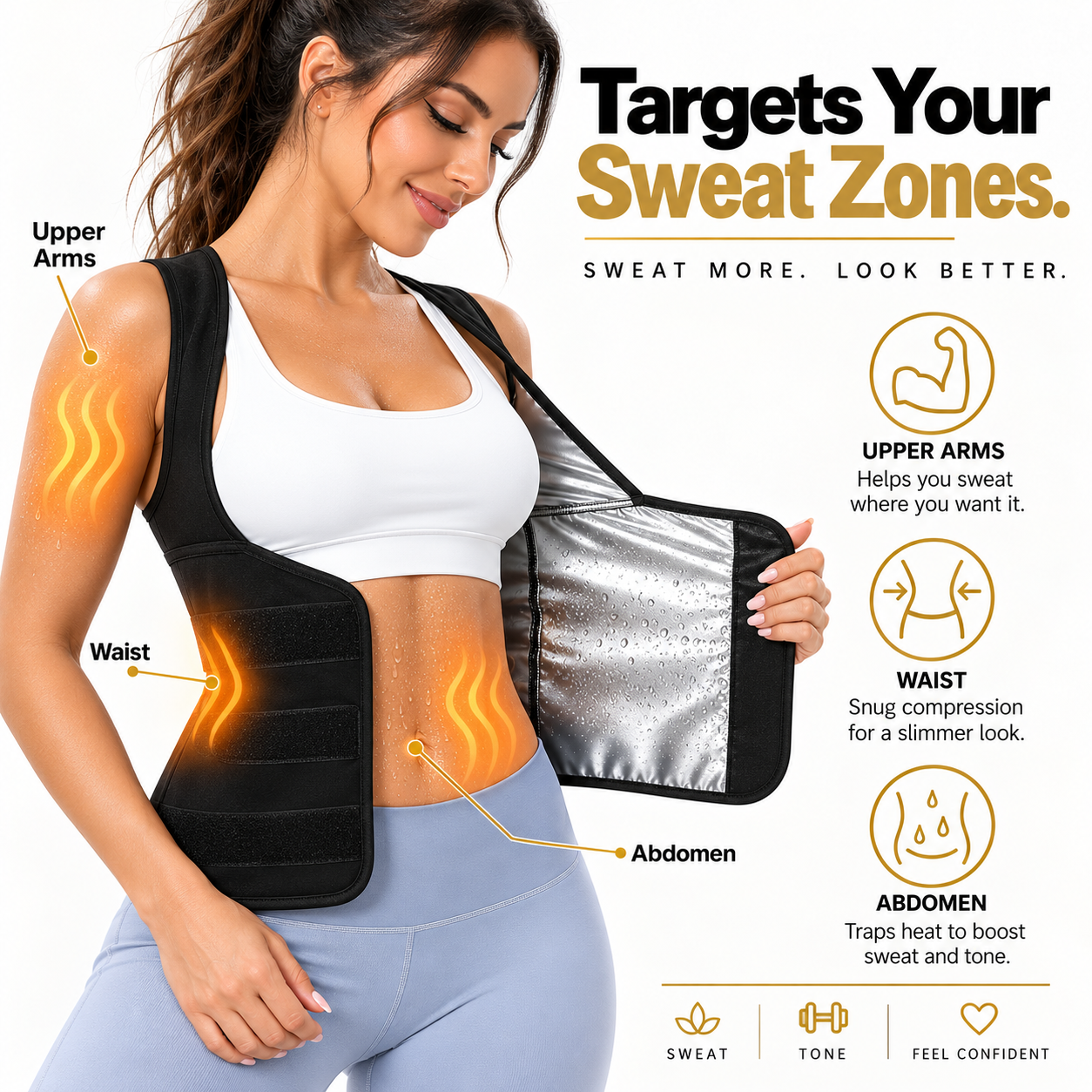 Women's Zip-Up Compression Shapewear Vest Secondary image