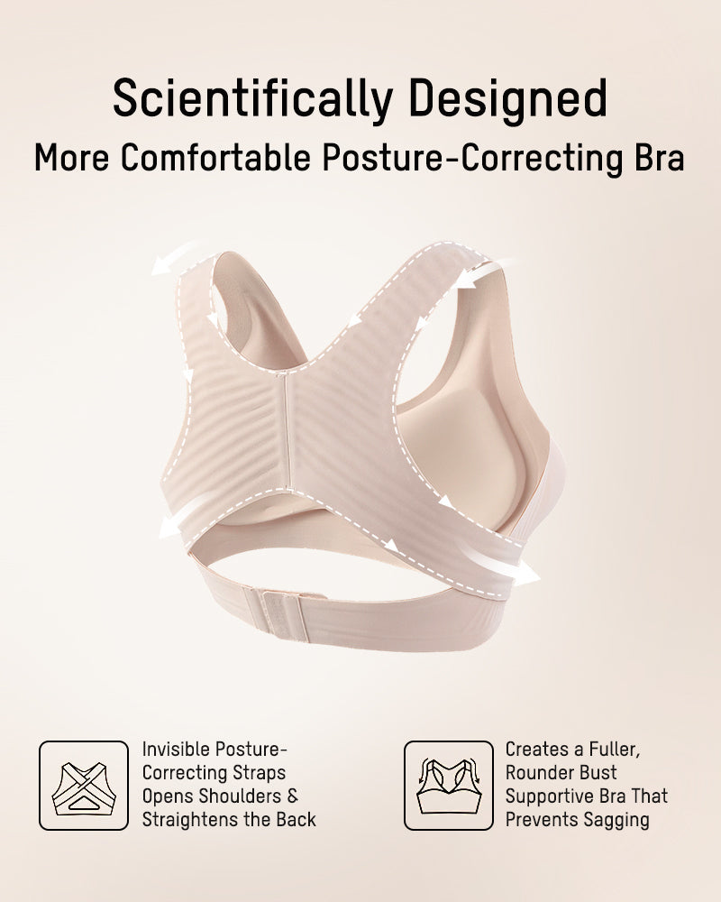 Front Closure Cross-Back Wireless Posture Bra Secondary image