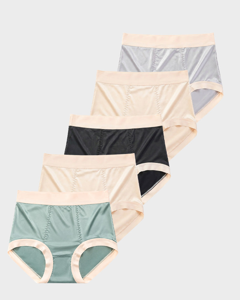 High Waist Satin Tummy Control Panties（5 pack） Main image