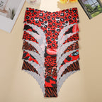 Women's 6-Pack Seamless Leopard Wave Brief Panties