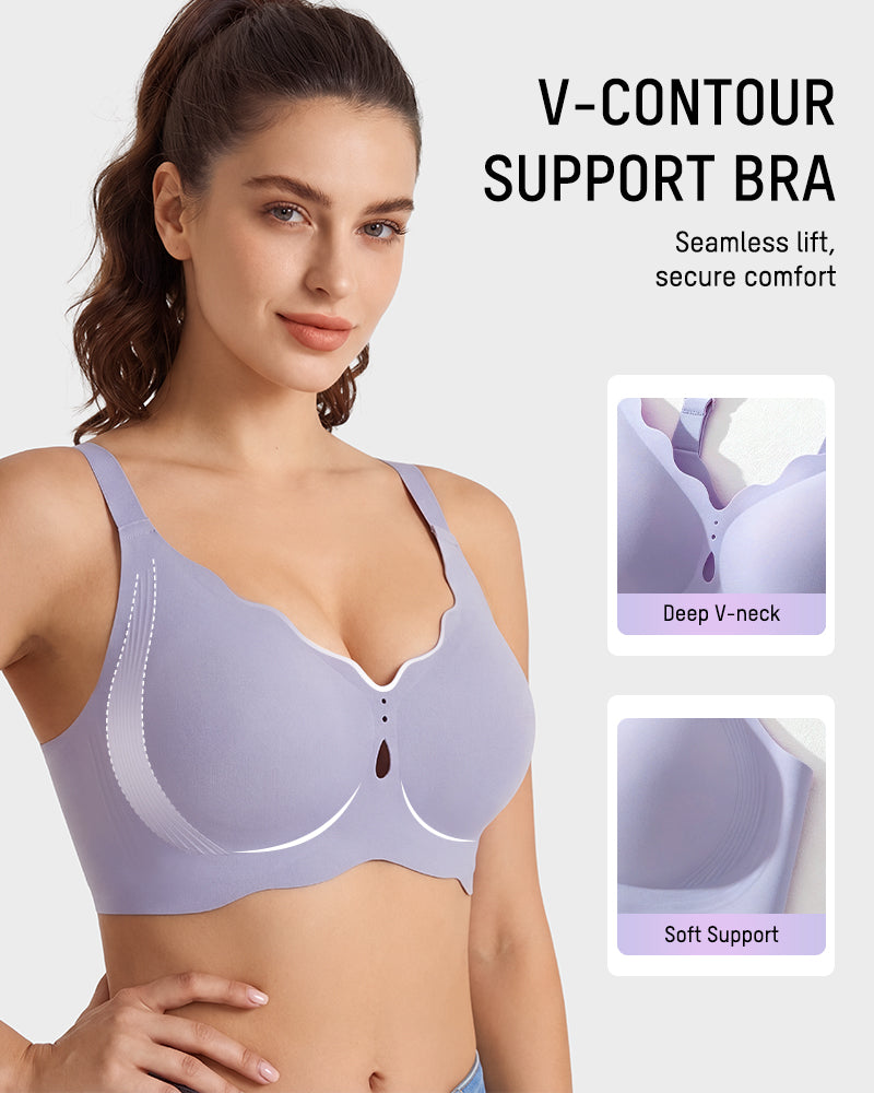 Seamless Deep-V Wireless Support Bra Secondary image