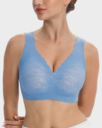 Wireless Lace Cami Bra with Built-In Cups & Seamless Minimizer Fit