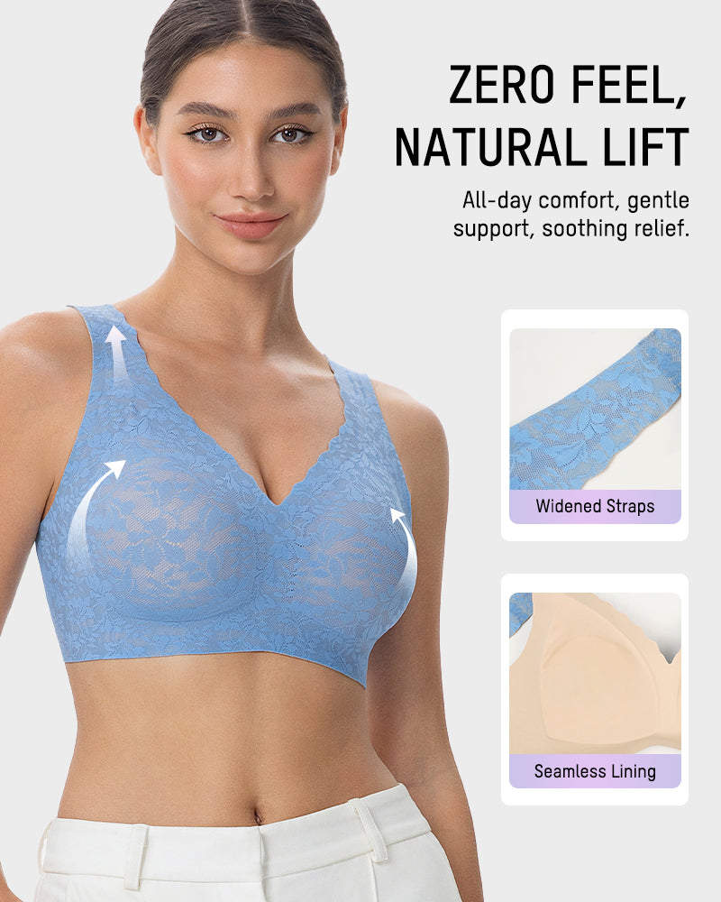 Wireless Lace Cami Bra with Built-In Cups & Seamless Minimizer Fit Secondary image