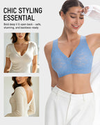 Wireless Lace Cami Bra with Built-In Cups & Seamless Minimizer Fit